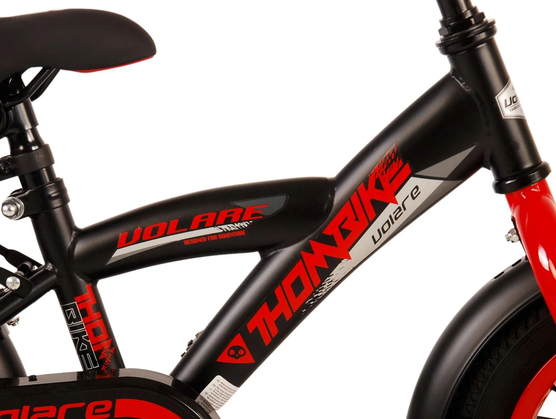 volare dječji bicikl thombike 12" crno-crveni - slika 8