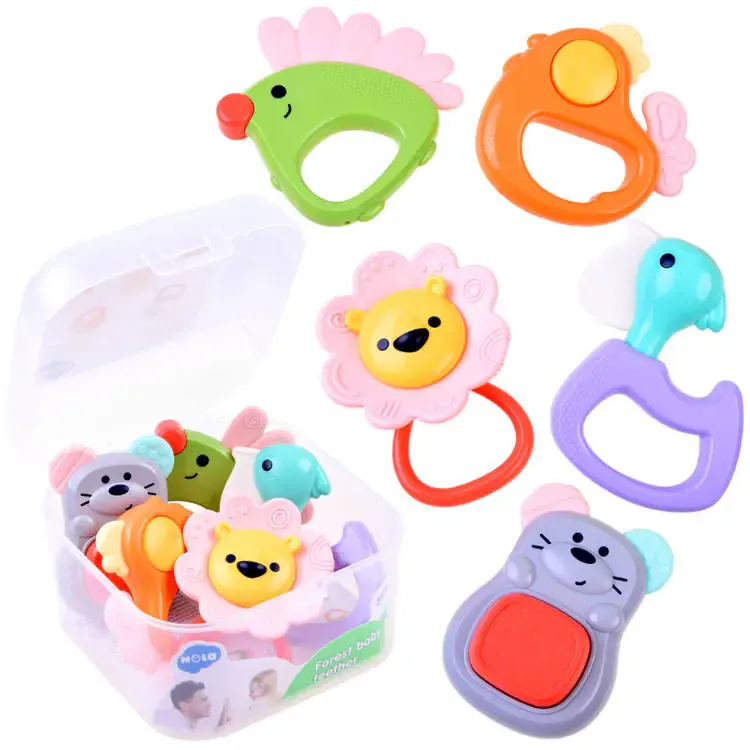 set šarenih grickalica za bebe životinjice 5kom. - slika 2
