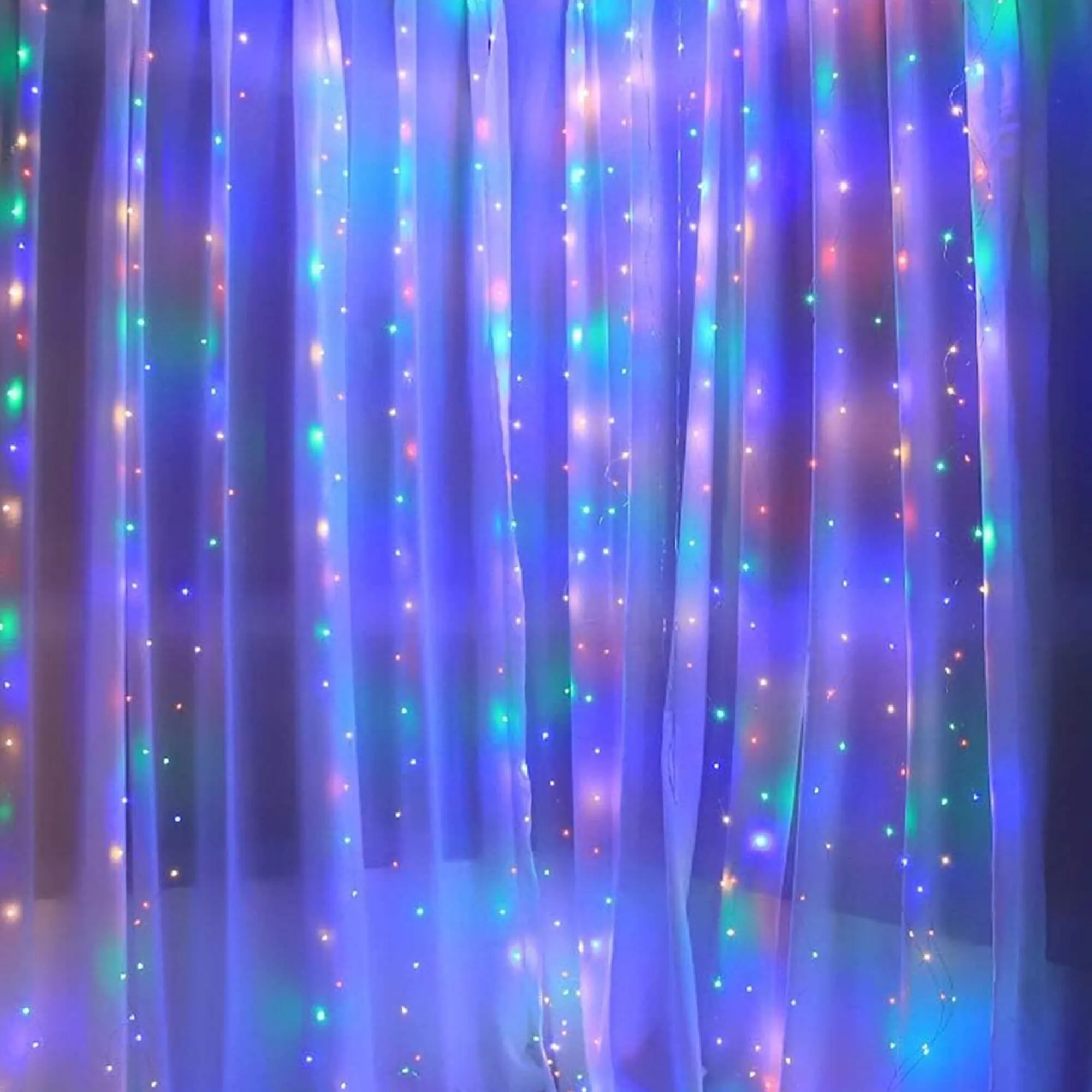 žičane svjetiljke, zavjesa 300 led dioda višebojna - slika 12