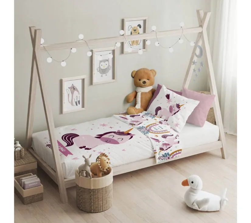 pamučna posteljina za djecu 100 x 135 cm unicorn - slika 4