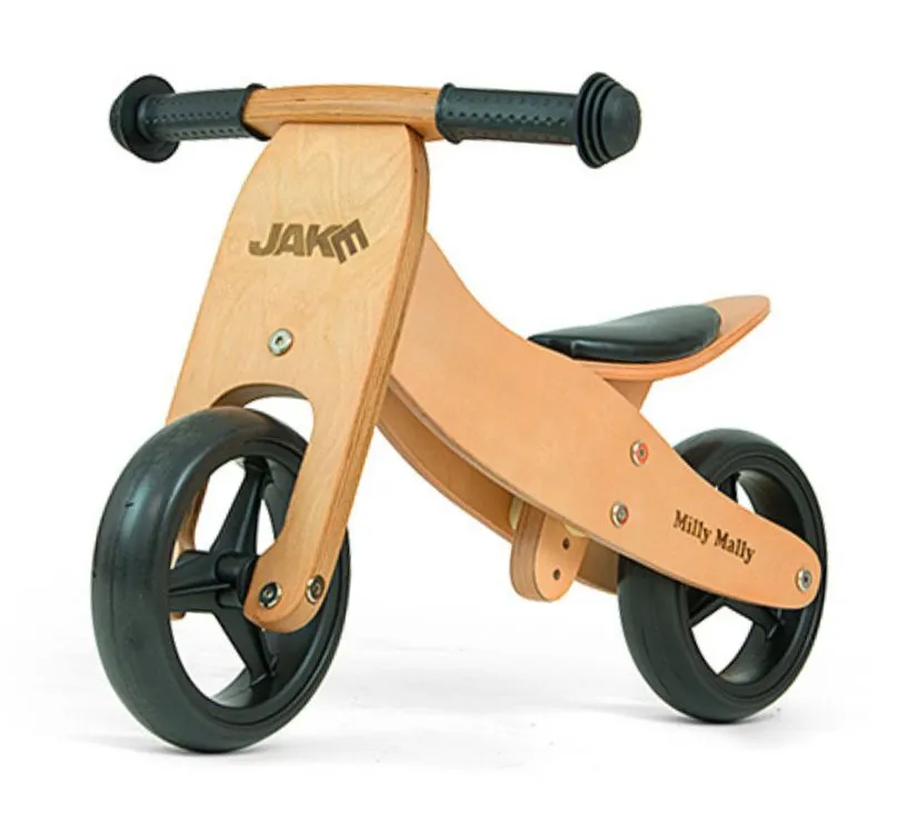 milly mally dječji bicikl bez pedala 2u1 jake natural - slika 3