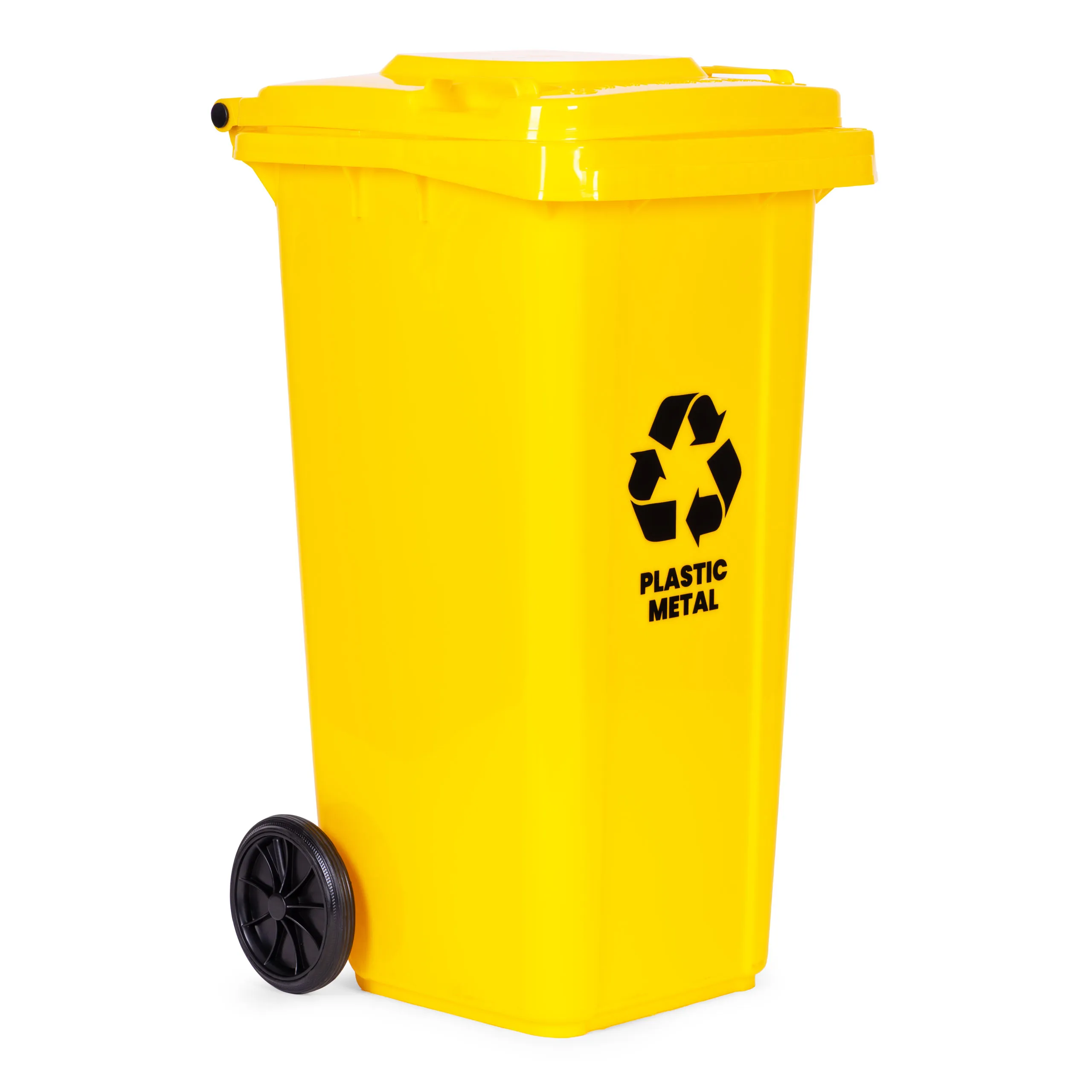 kanta za otpad 120 l – žuta, plastika, s kotačima - slika 7