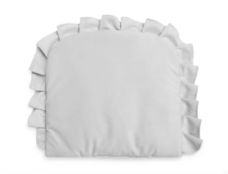 jastuk s volanima od baršuna 35x25cm sivi - slika 2