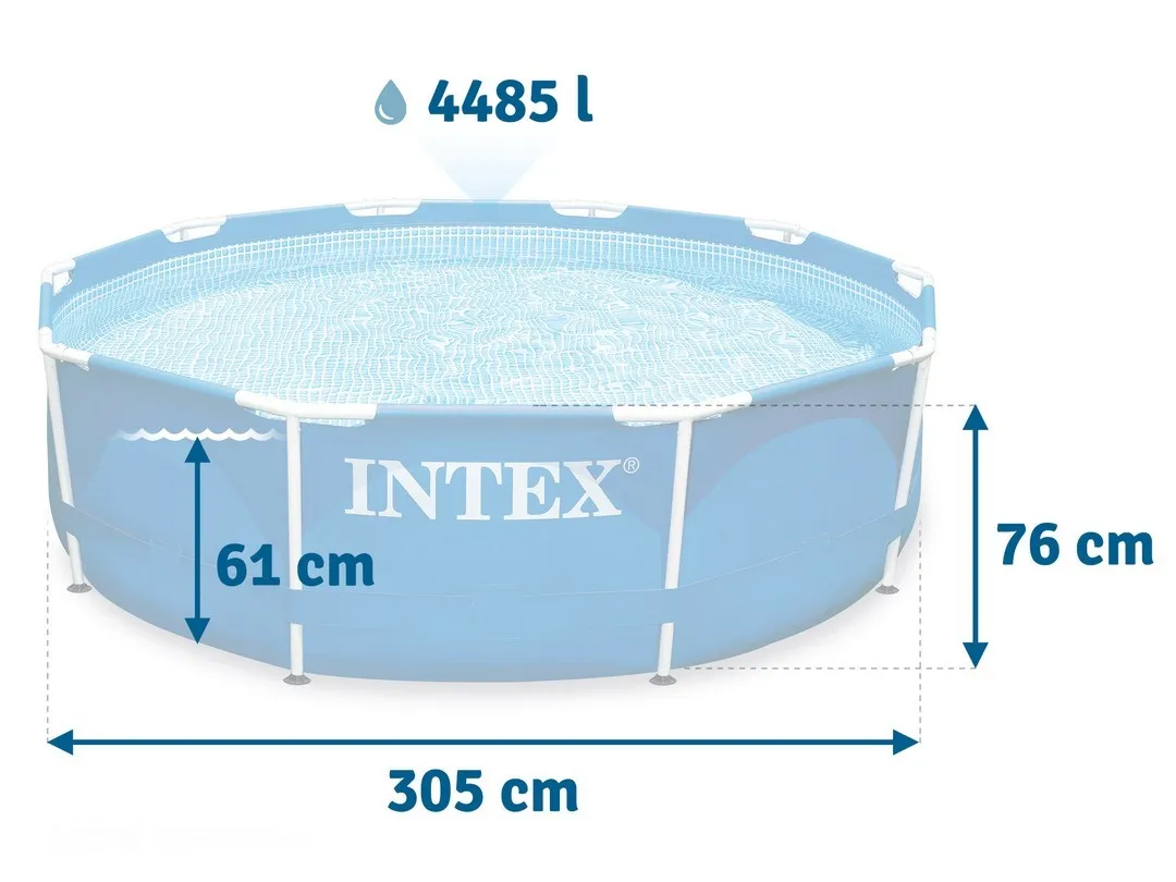 okvirni vrtni bazen 305 x 76 cm 15u1 plavi intex - slika 5