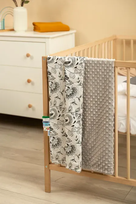 sensillo lagana minky deka 75x100cm crno-bijelo cvijeće - slika 4