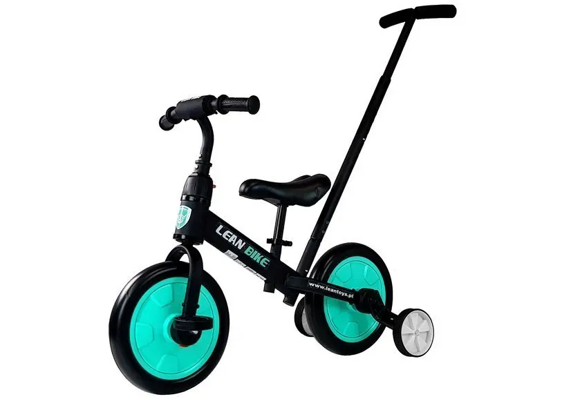 dječji bicikl bez pedala 3u1 crno-tirkizni - slika 2