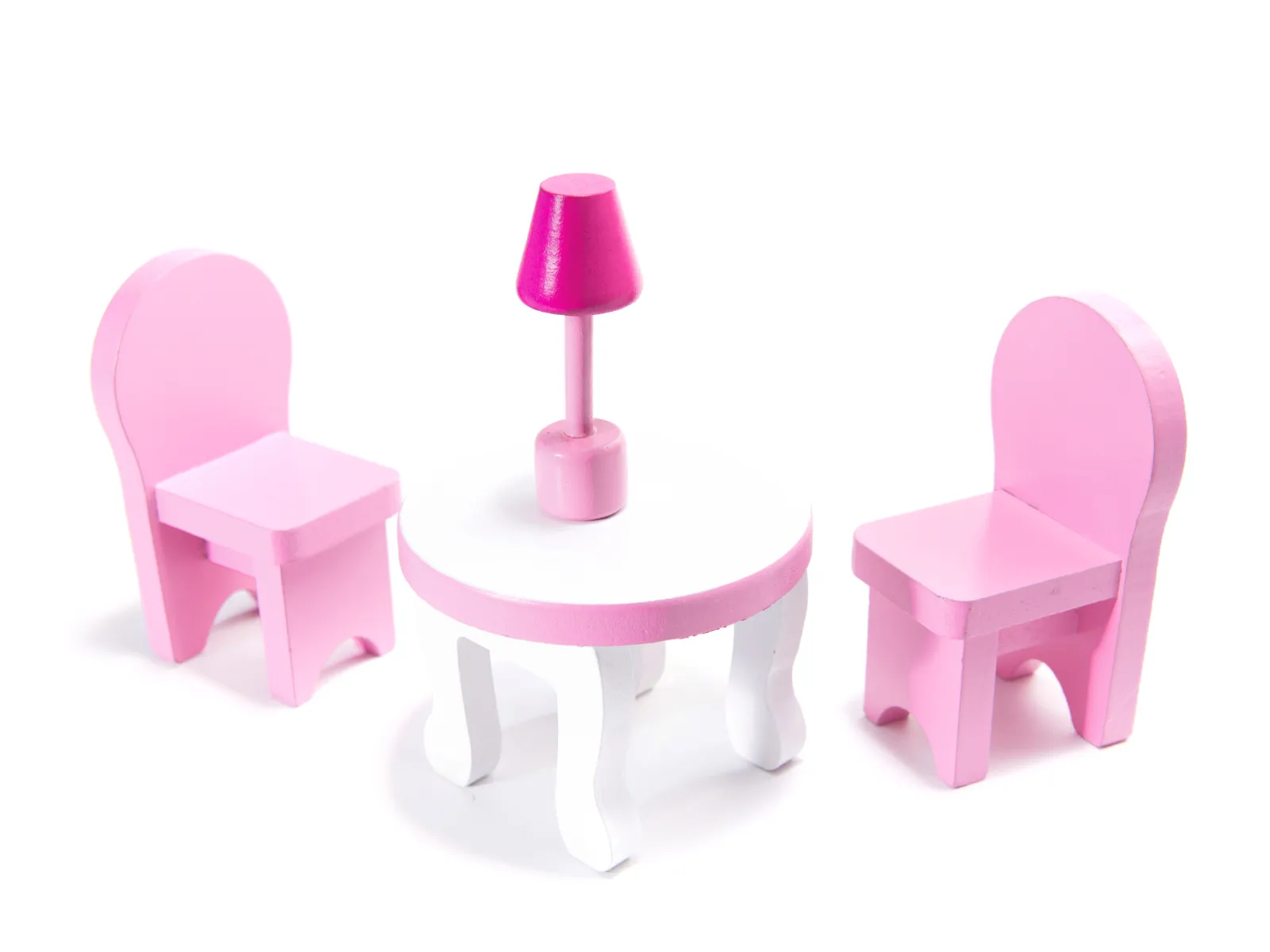 drvena kućica za lutke namještaj 70cm roza led - slika 6