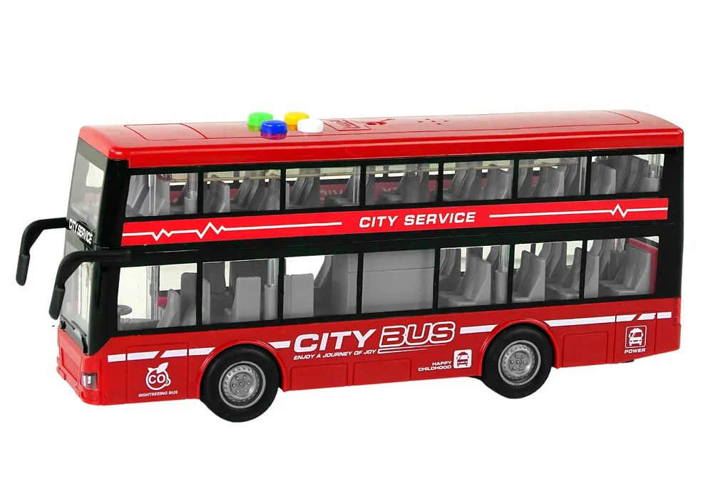 autobus na 2 kata sa svjetlosnim i zvučnim efektima crveni - slika 3