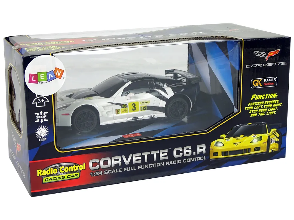 sportski auto na daljinsko upravljanje corvette c6.r bijeli - slika 7