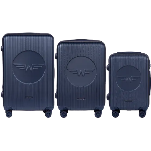wings set od tri kofera swallow od abs materijala veličine v m s plavi - slika 2