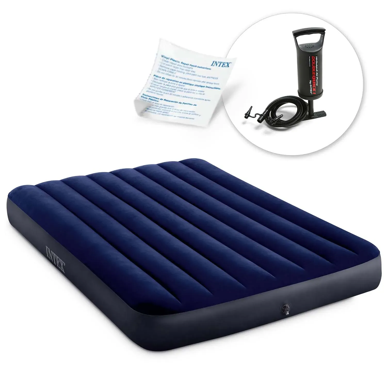 intex madrac na napuhavanje 191x137x25 cm s klipnom pumpom - slika 1