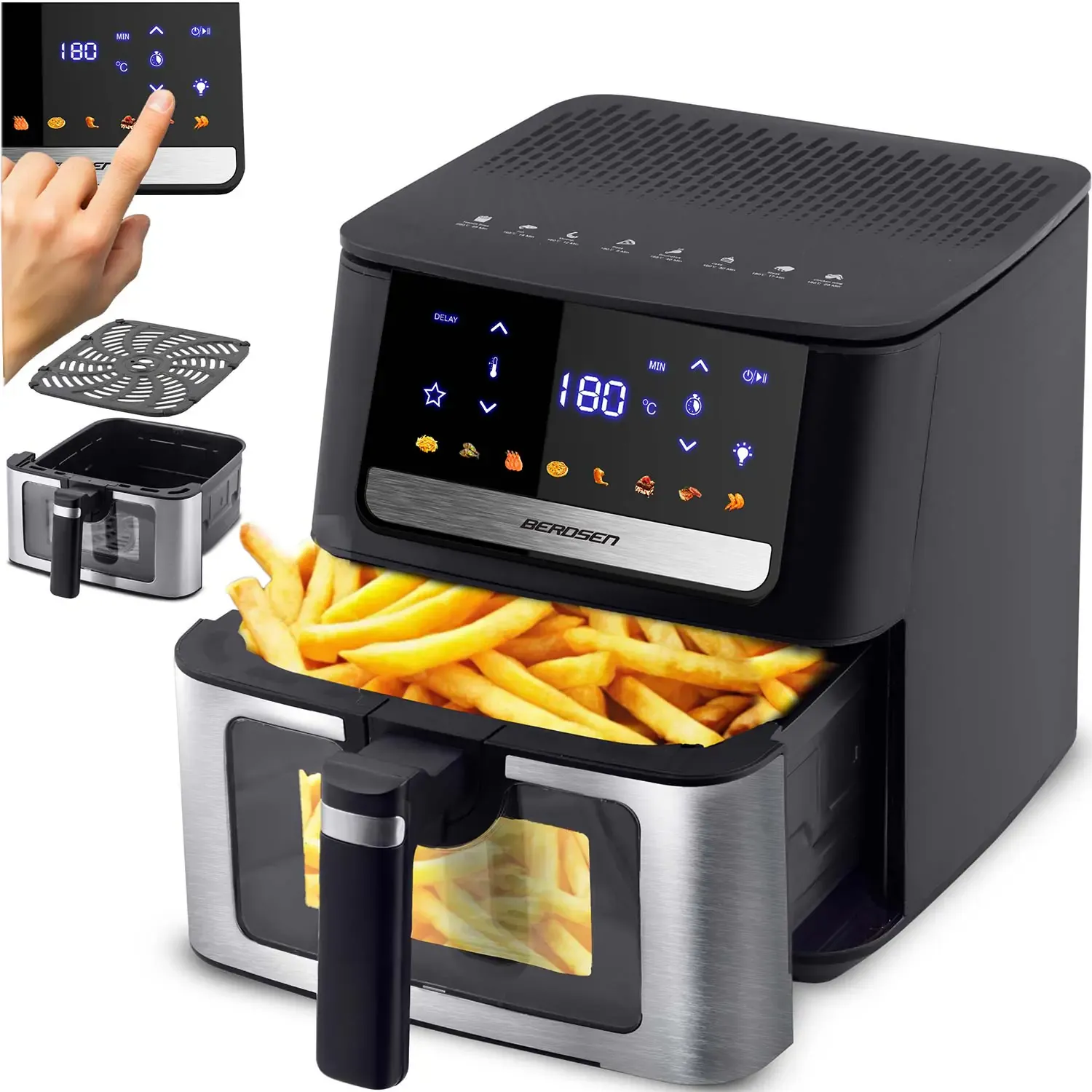 friteza na vrući zrak 6,5l berdsen 1700w bd-655 crna - slika 2