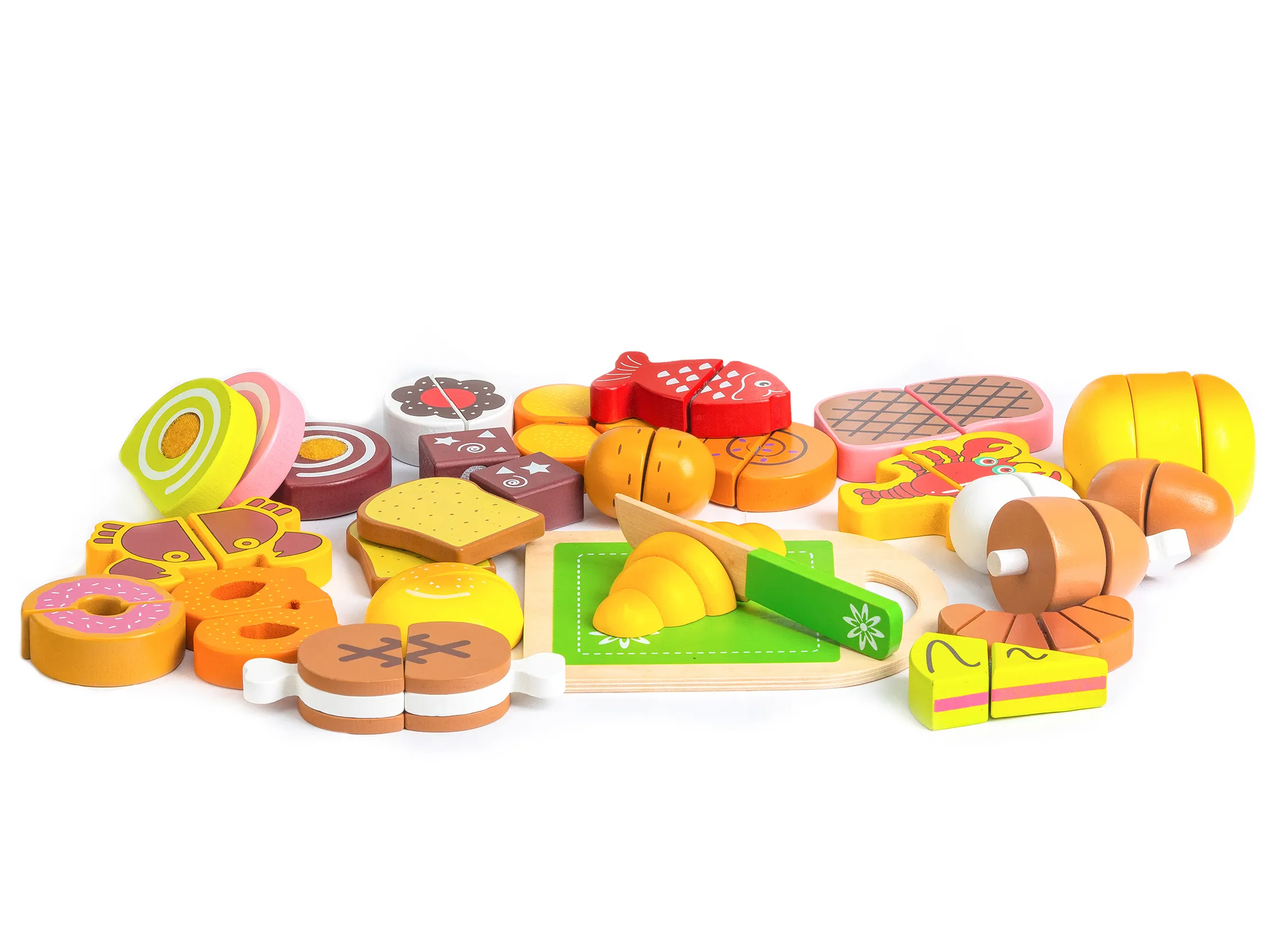 ecotoys drvena hrana za rezanje 23 komada - slika 5