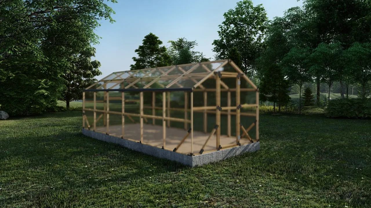 drveni plastenik casa xxl 2.6m x 6m, polykarbonat 4mm - slika 5