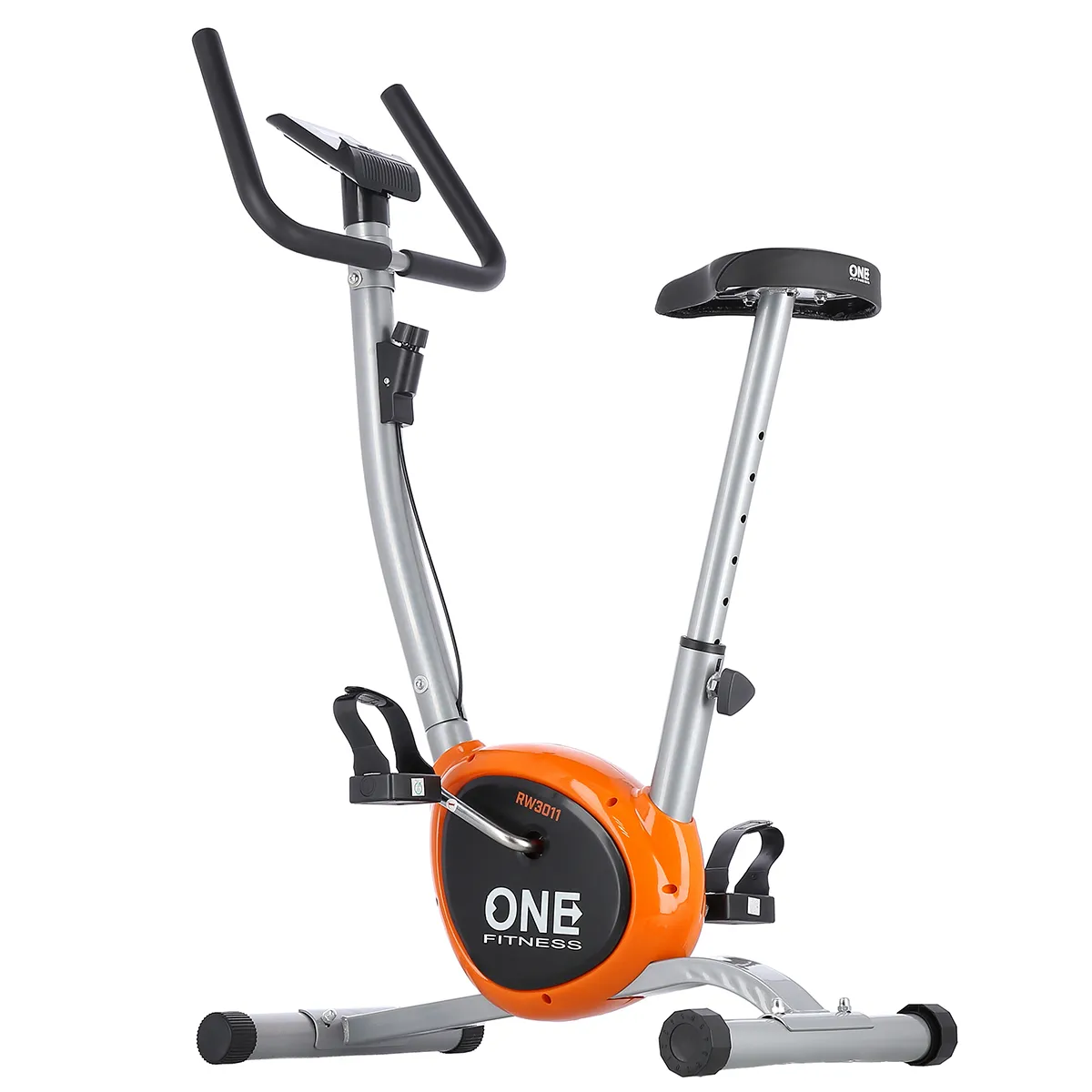 srebrno-narančasti trening bicikl one fitness - slika 3