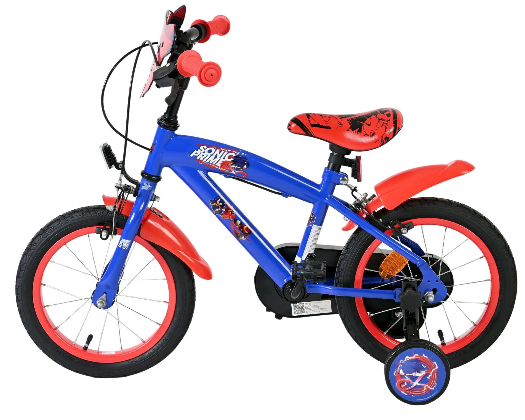 volare dječji bicikl sonic prime 14″ plavo-crvene boje, s dvije ručne kočnice - slika 8