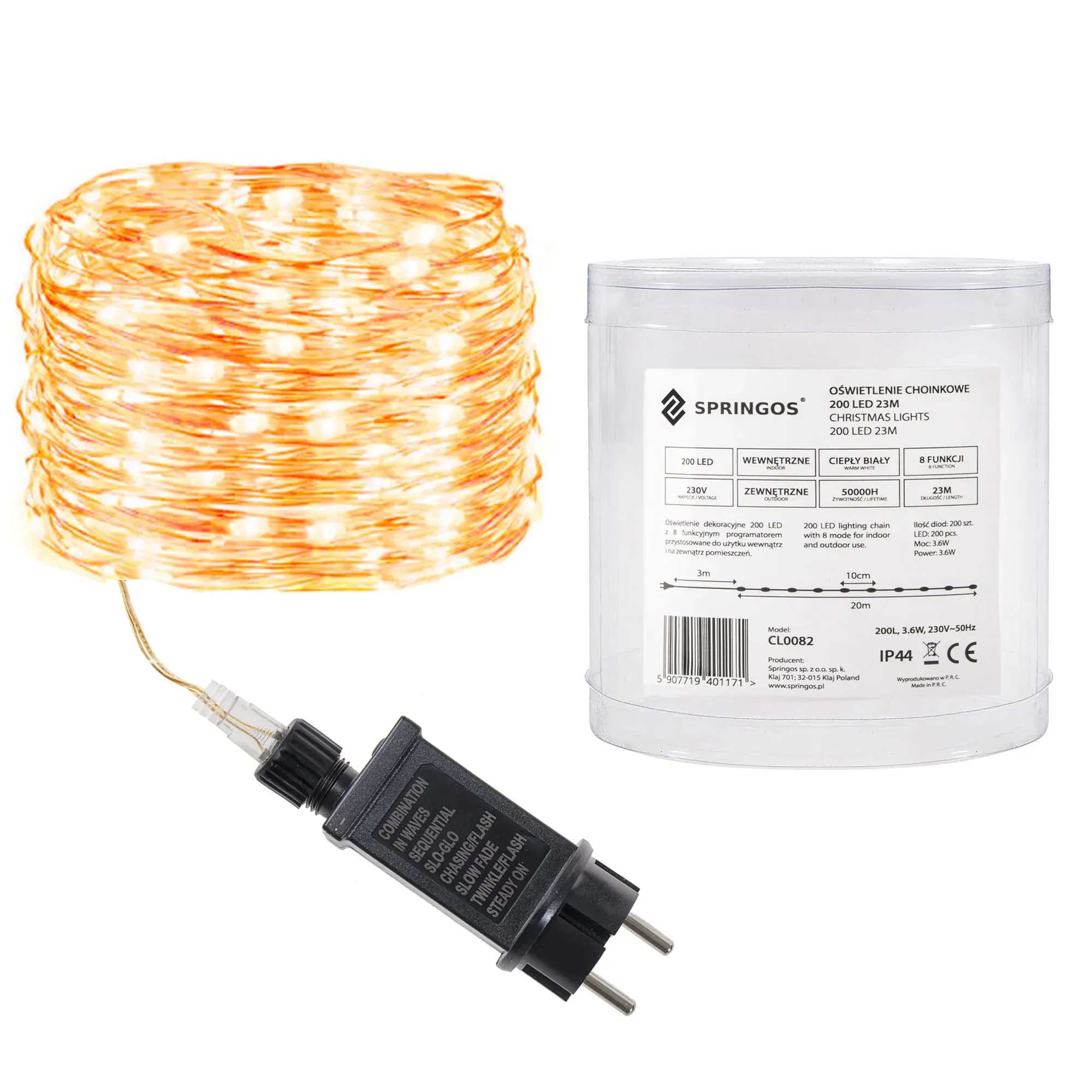 dekorativna led rasvjeta 200 led, toplo bijela - slika 2