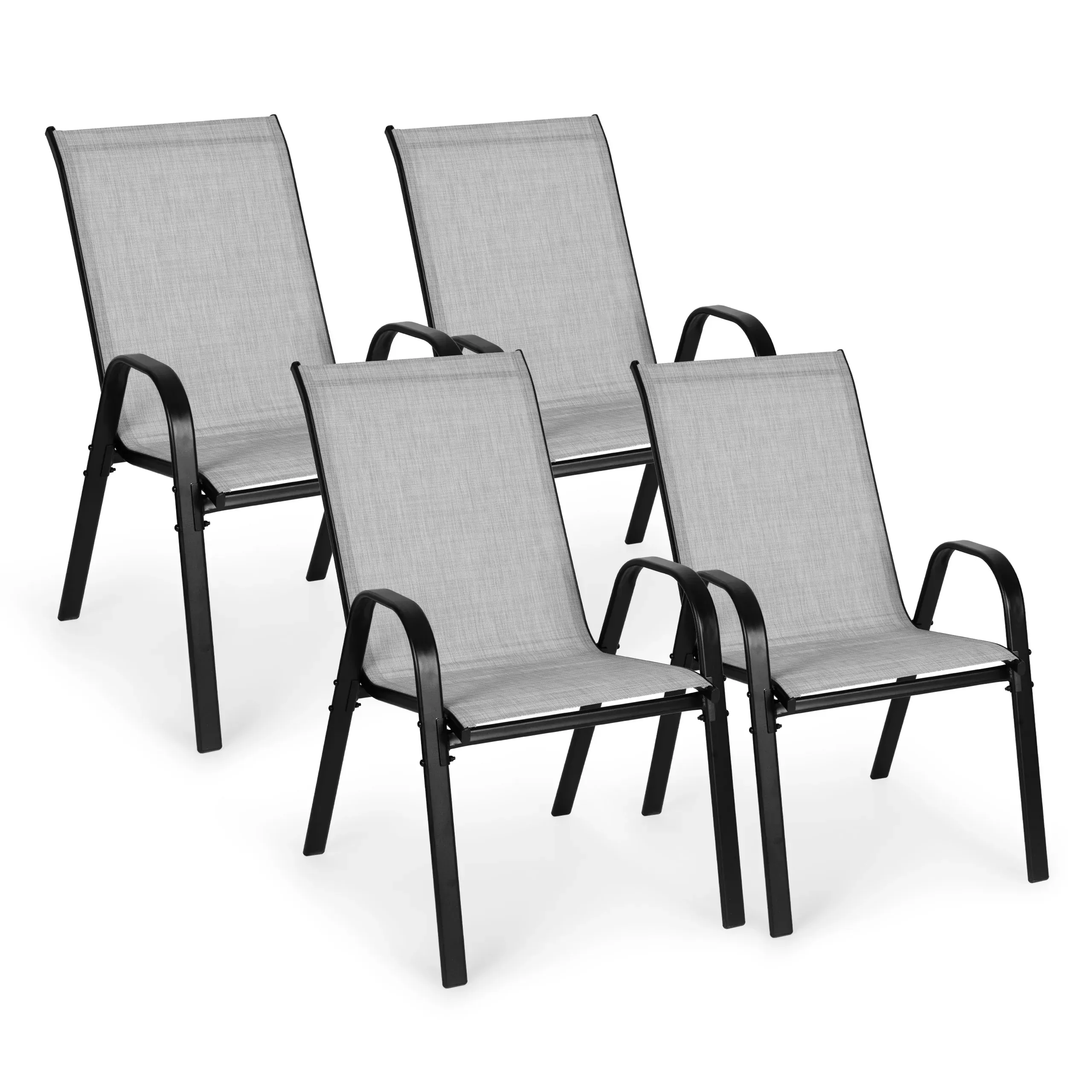 multigarden set od 4 vrtne stolice – za terasu ili balkon, svijetlosive - slika 2