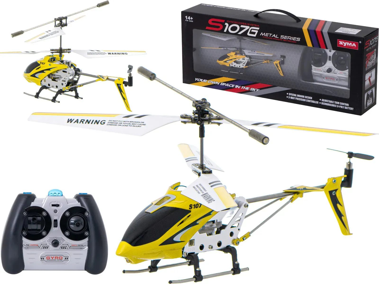 syma rc helikopter na daljinski s107g žuti - slika 2