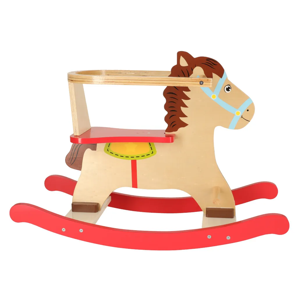 drveni konjić za ljuljanje s naslonom - slika 8