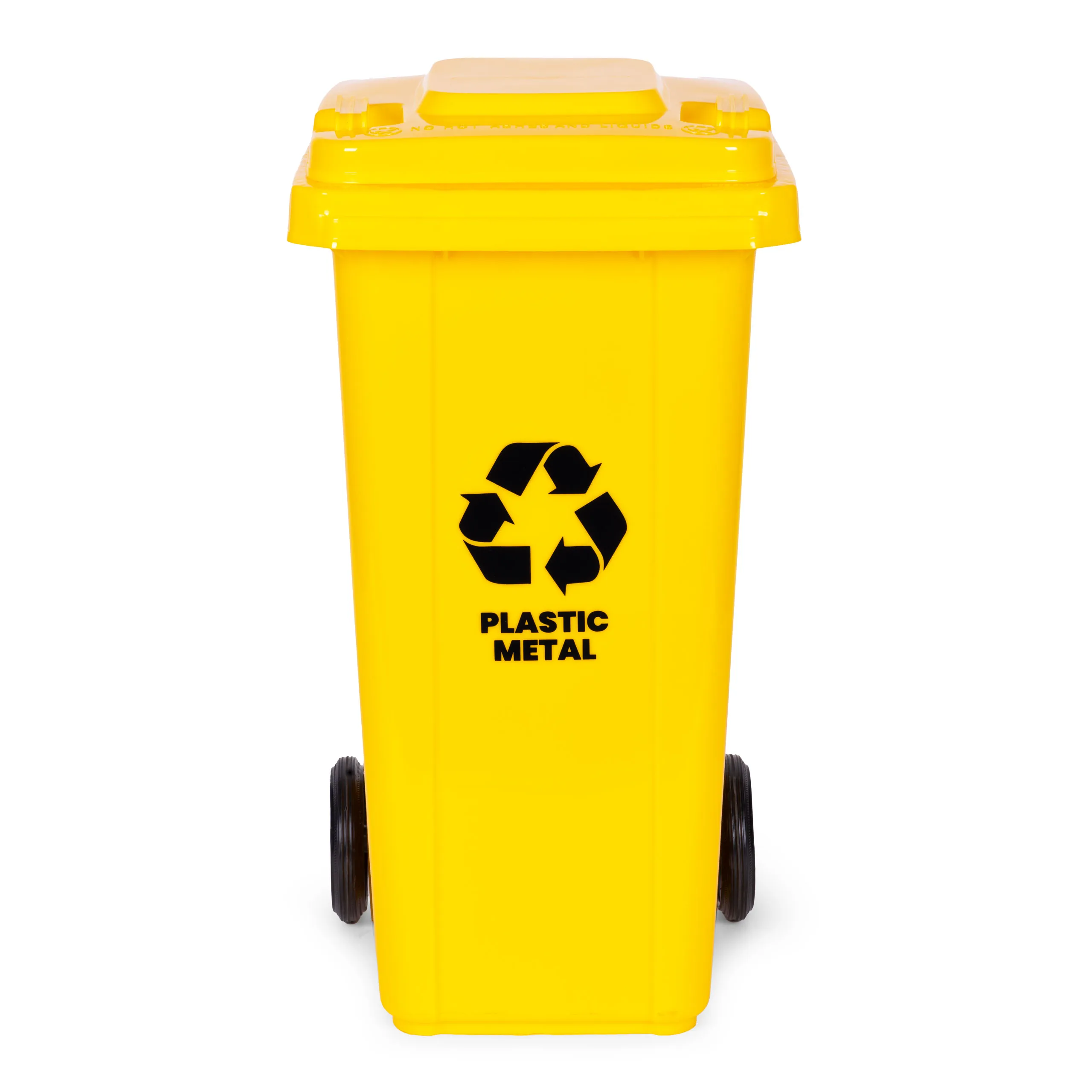 kanta za otpad 120 l – žuta, plastika, s kotačima - slika 5