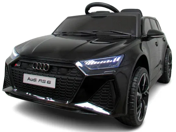 audi rs6 gt black auto sa eva baterijom, kožnim daljinskim upravljačem - slika 2