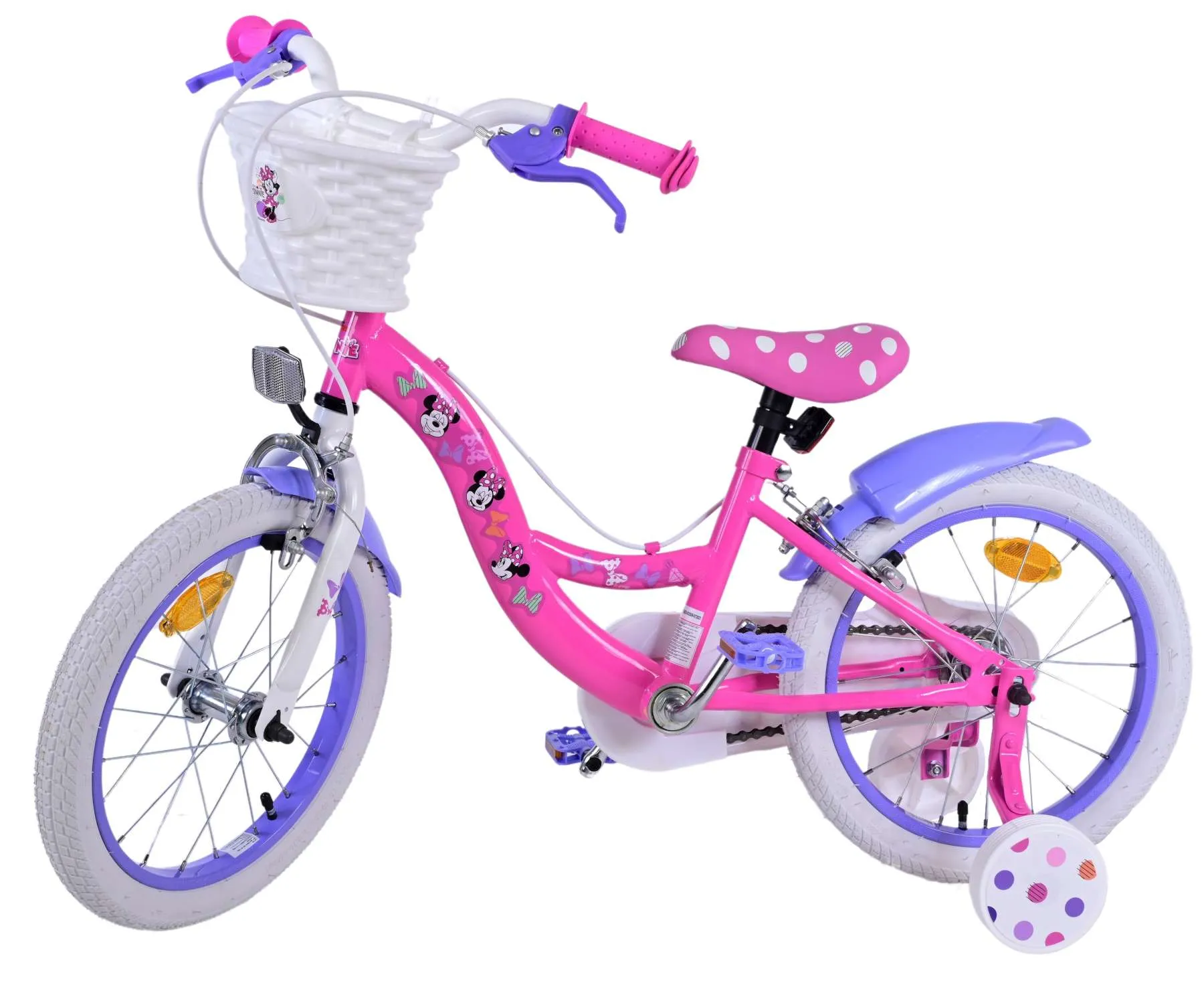 volare dječji bicikl minnie 16" s dvije ručne kočnice roza - slika 10