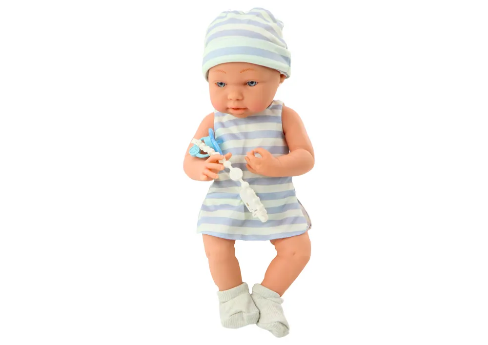 lutka beba u plavo-bijeloj odjeći - slika 3