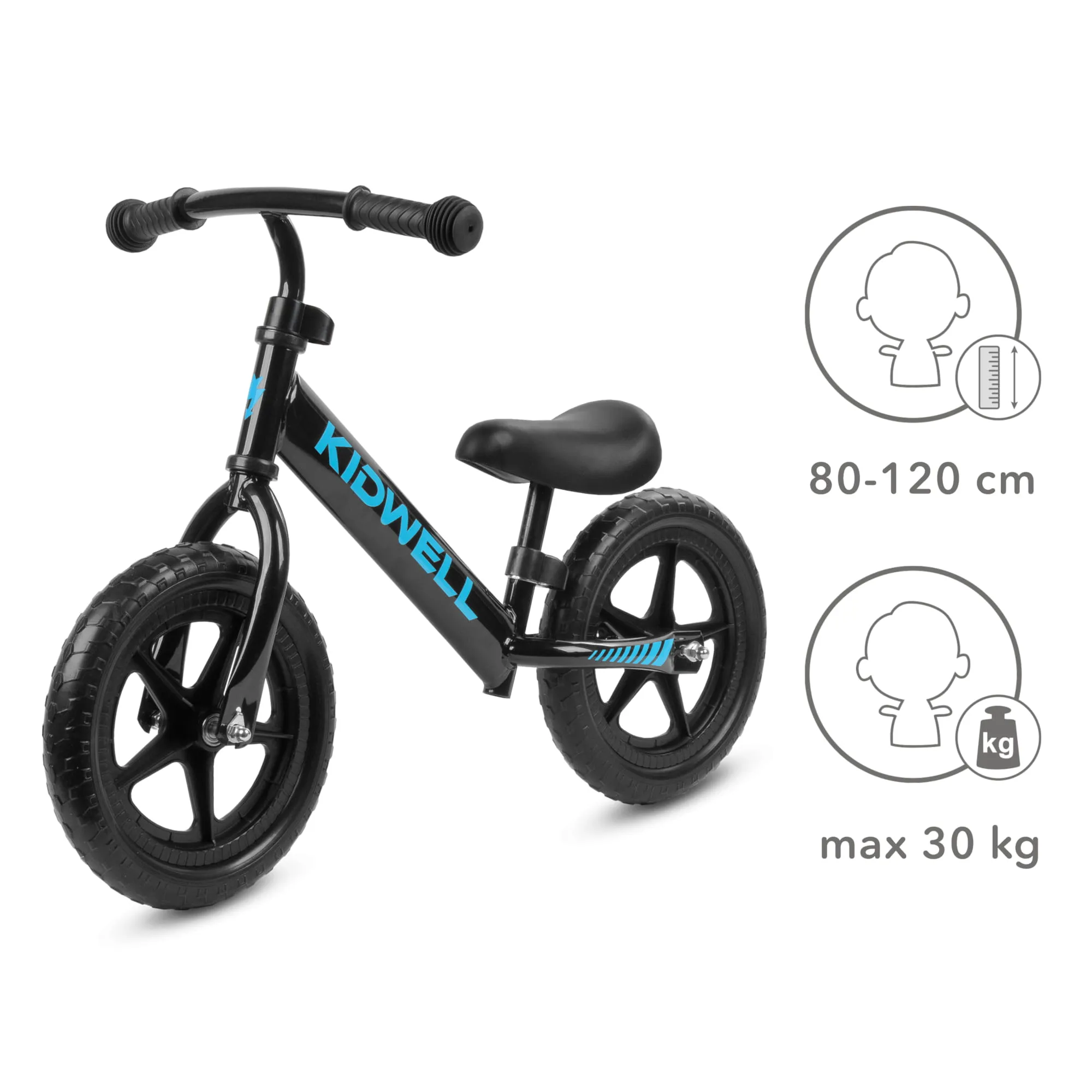 kidwell rebel dječji bicikl bez pedala, crni - slika 7