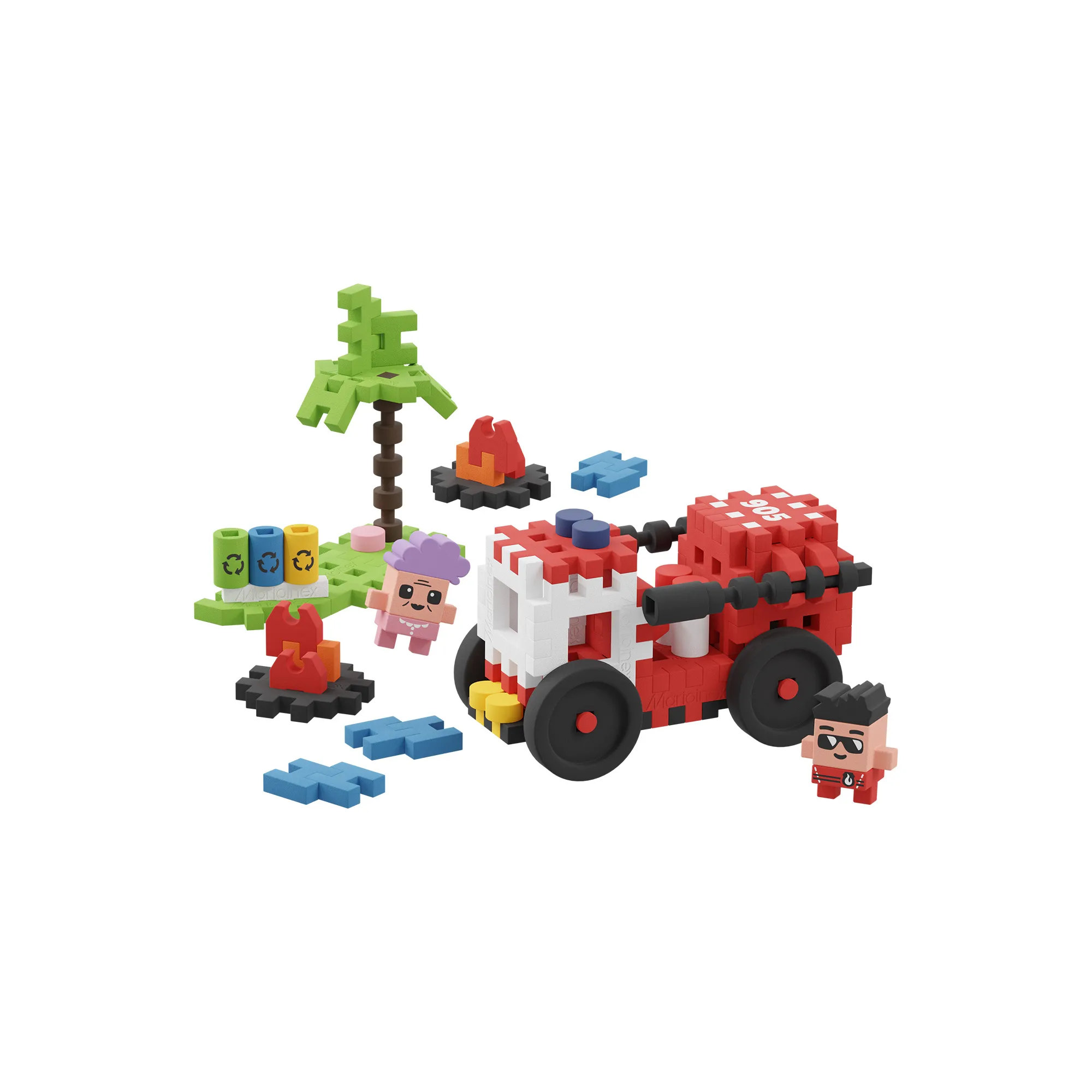 marioinex set mini waffle kockica vatrogasci 80kom. - slika 5