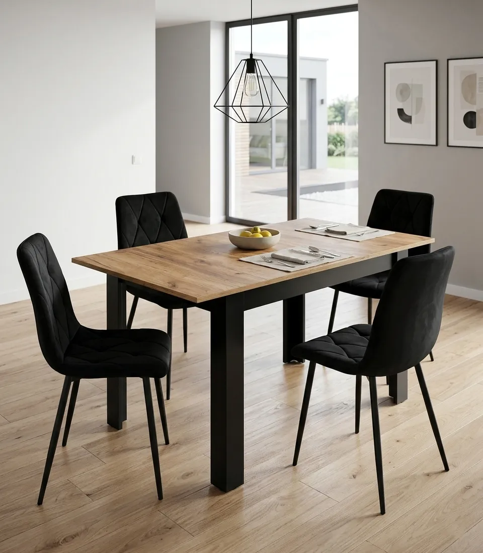 pravokutni rastezljivi stol 120–160 × 80 cm za kuhinju i blagovaonicu, za 4–6 osoba, craft hrast - slika 9
