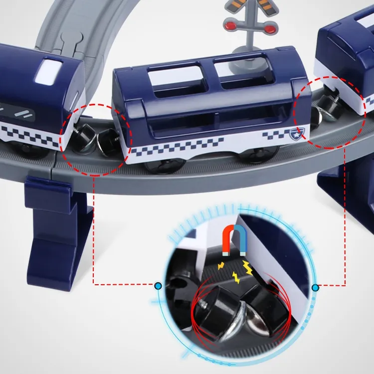 woopie el. vlak: set s policijskom stanicom, helikopterom i automobilima, 92 dijela - slika 5