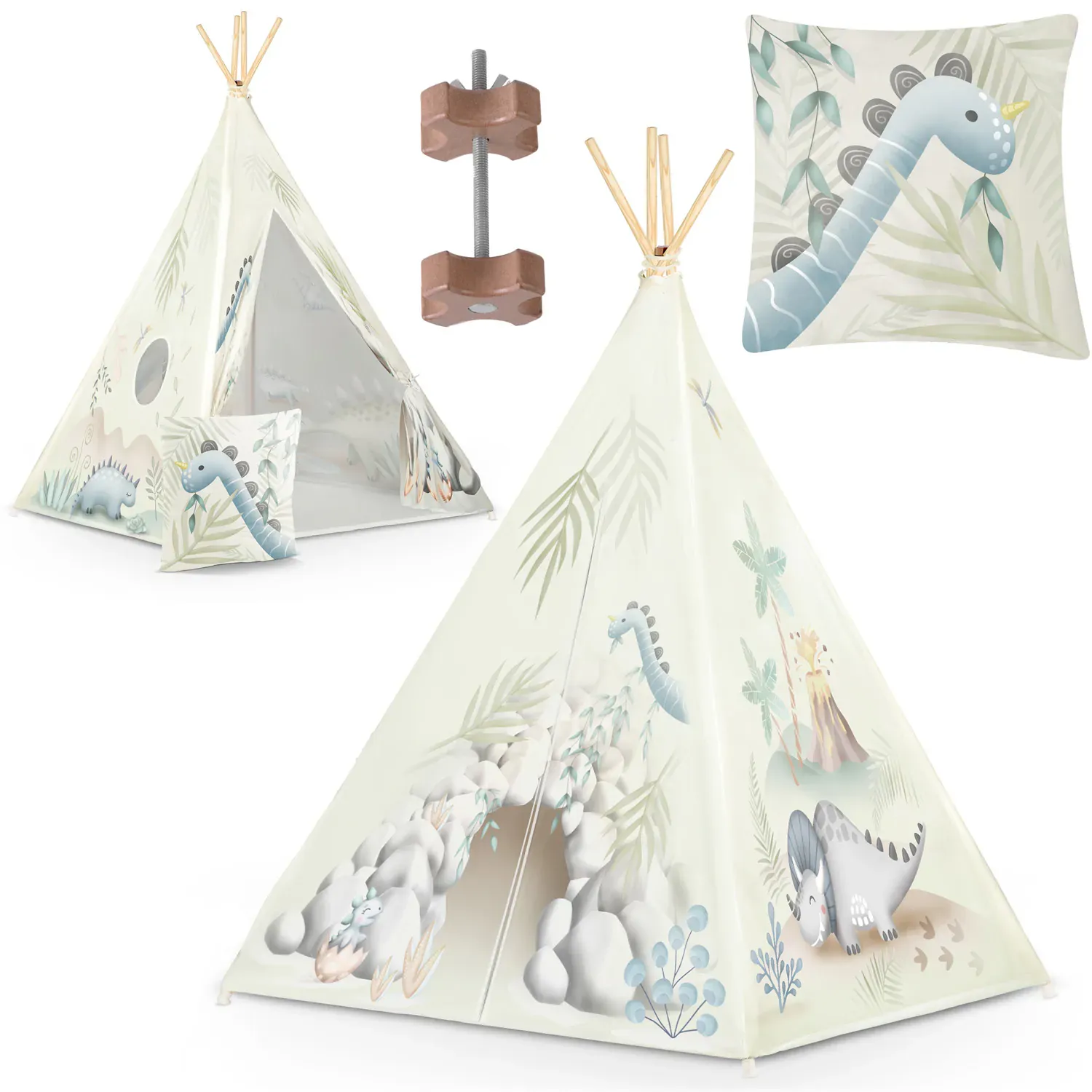 nukido teepee šator za djecu - dinosauri - slika 2