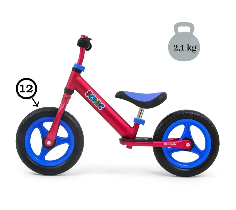 milly mally bicikl bez pedala sonic crveni - slika 4