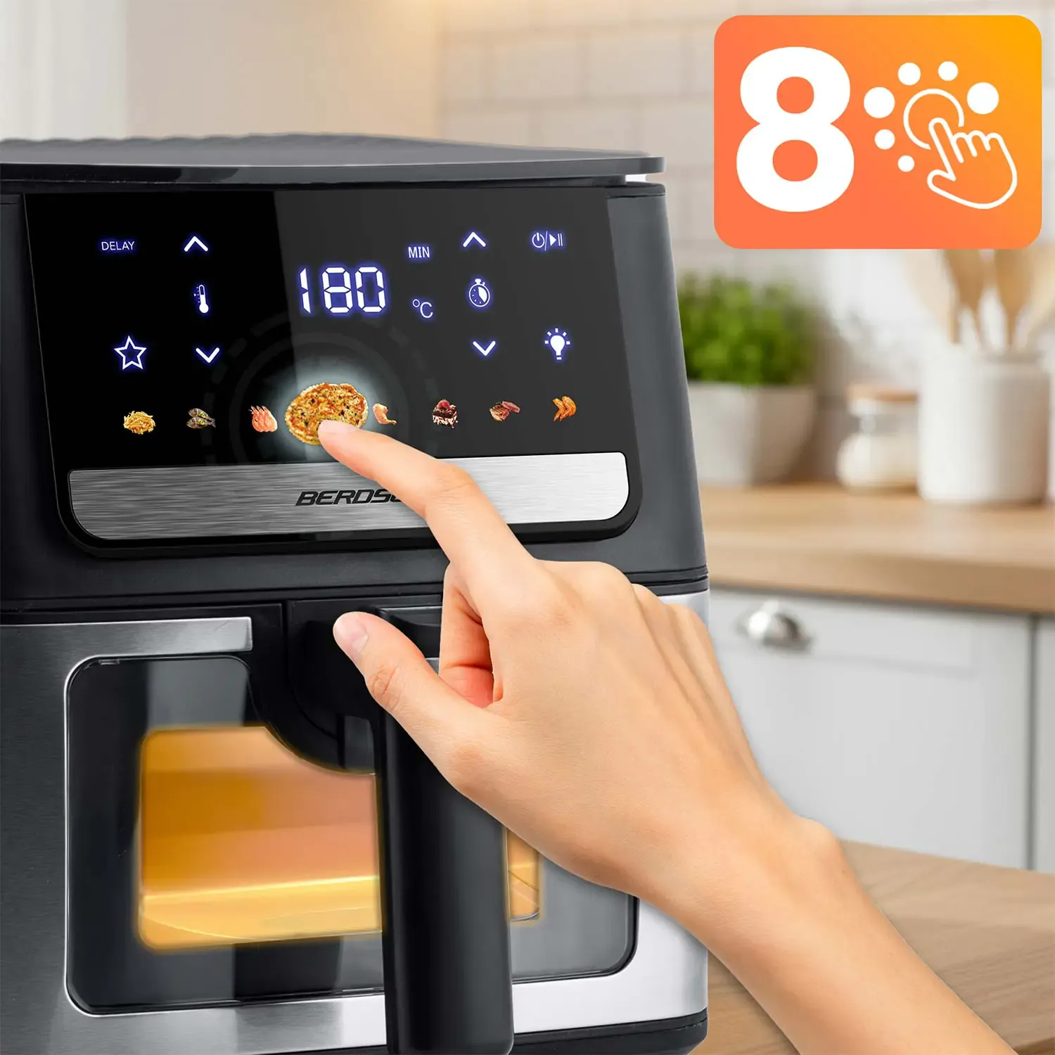 friteza na vrući zrak 6,5l berdsen 1700w bd-655 crna - slika 6