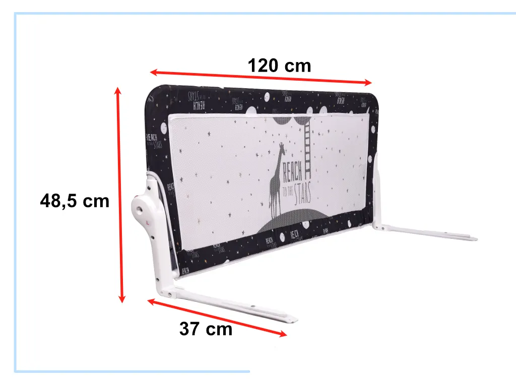 sigurnosna ograda za krevet 120cm crni - slika 6