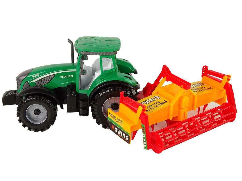 zeleni traktor s narančastim kultivatorom - slika 4