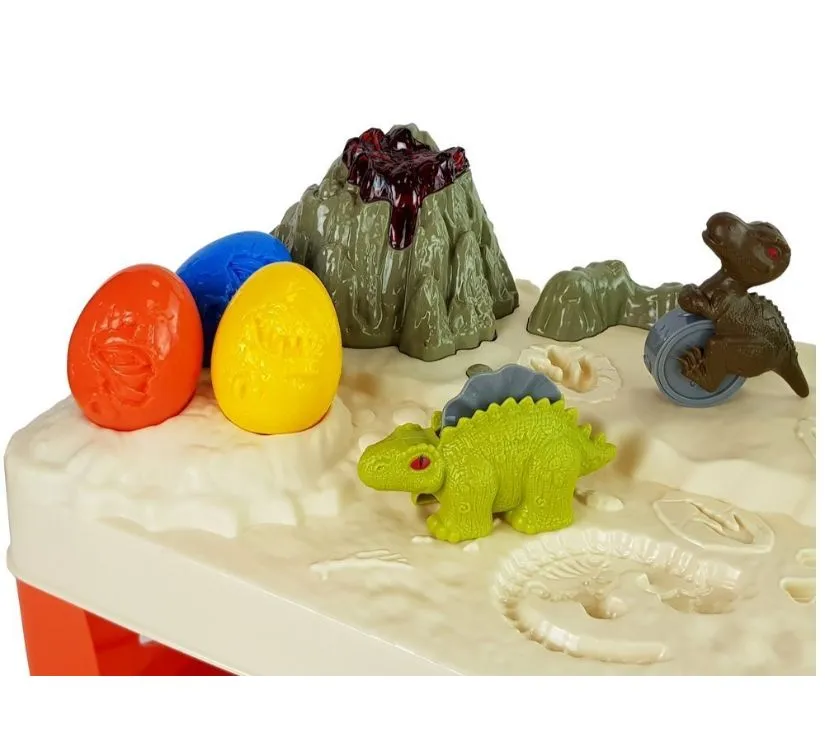 stol s plastelinom, dinosauri, kalup jajeta, vulkan - slika 4