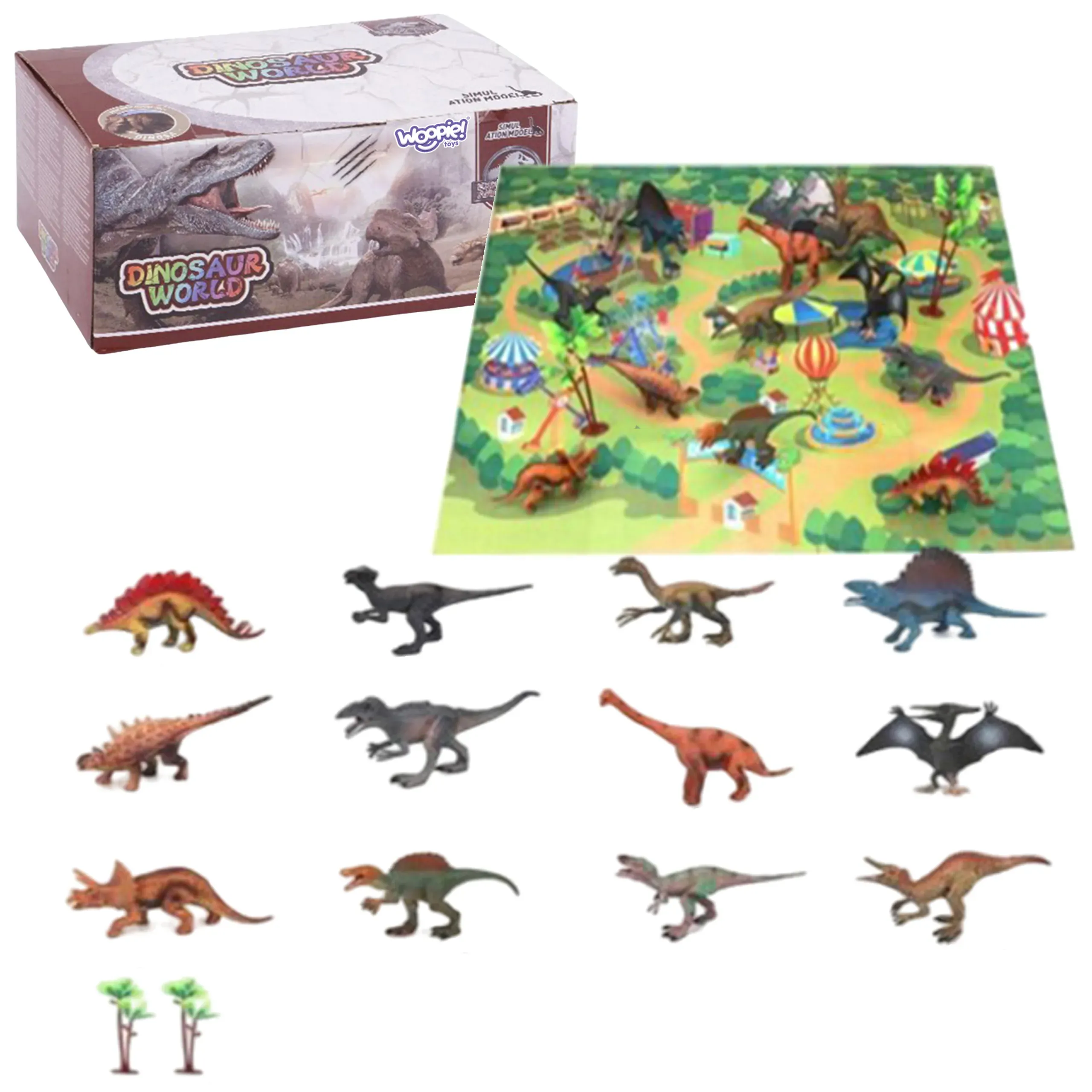 woopie set figurice dinosaura xl 13 el. + podloga - slika 2