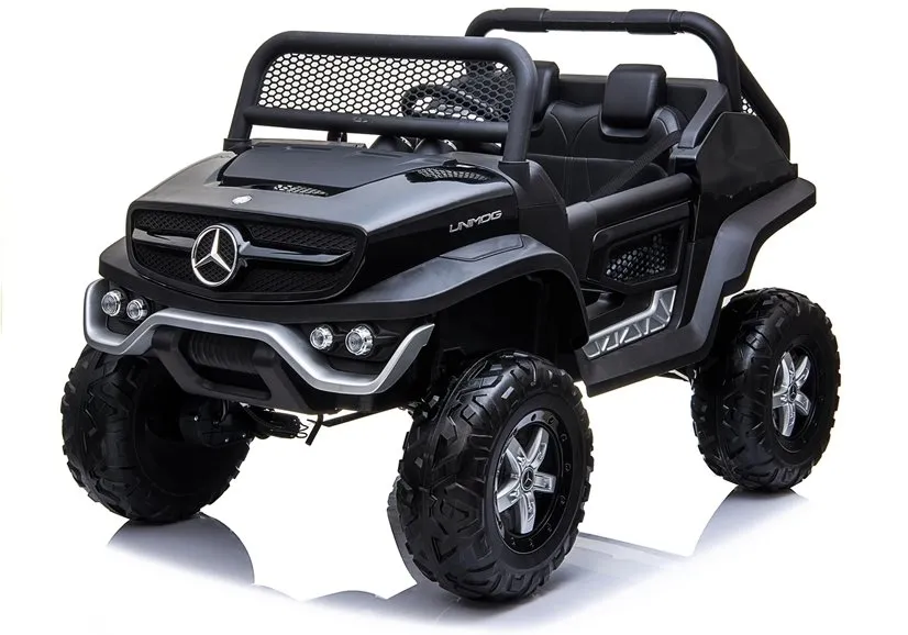 mercedes unimog - automobil na akumulator, crni 4x4 - slika 4