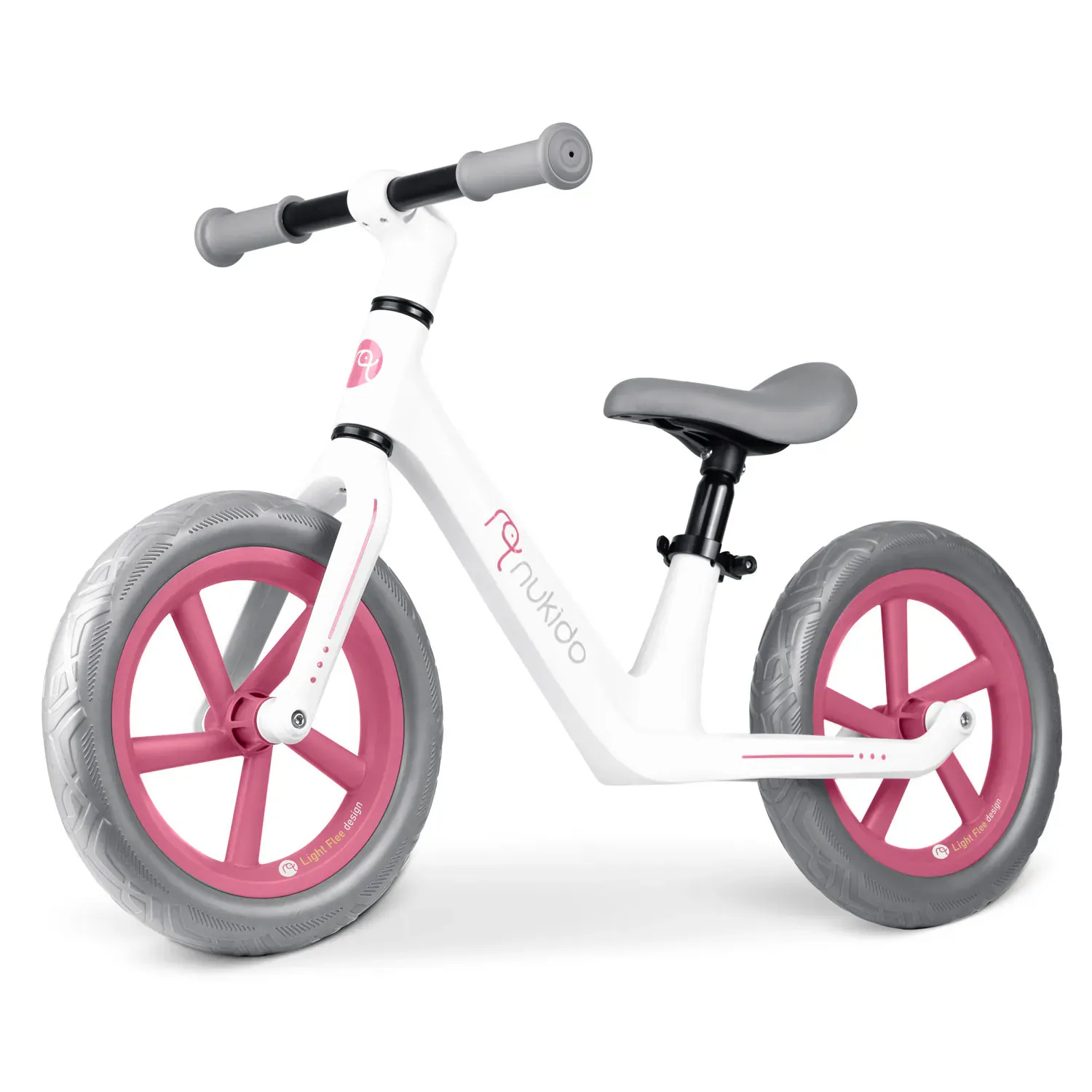 nukido light flee bicikl bez pedala, bijelo sivi - slika 2