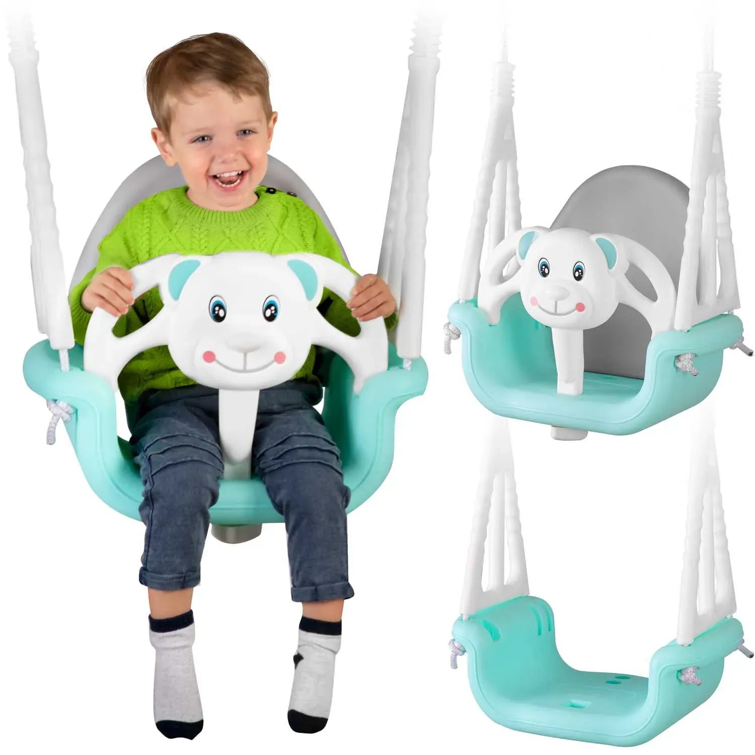 ricokids ljuljačka s medvjedićom 3 u 1, tirkizna - slika 2