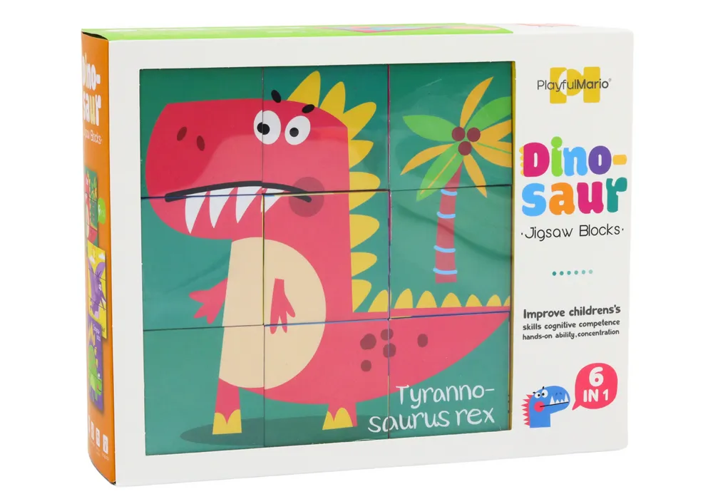 edukativne puzzle kocke 6u1 s uzorkom dinosaura 9 kom - slika 5