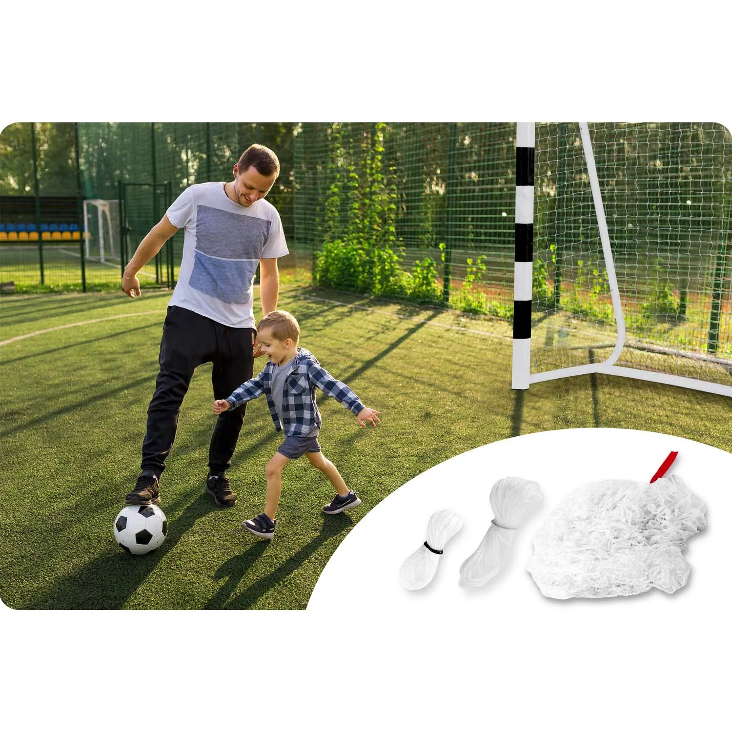 neo-sport mreža za nogometni gol 300x200x120cm - slika 6