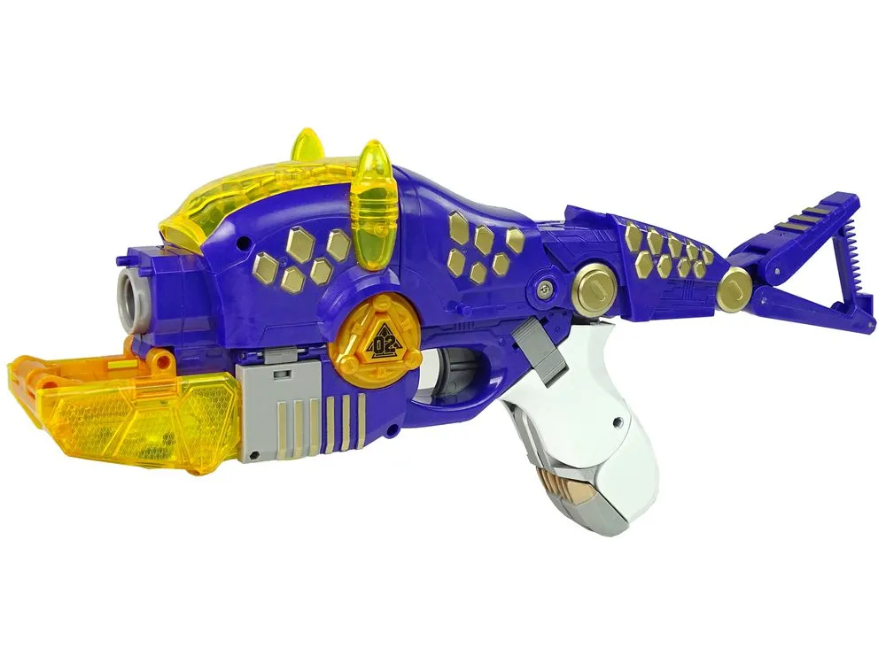 dječji pištolj 2u1 triceratops plavi - slika 4