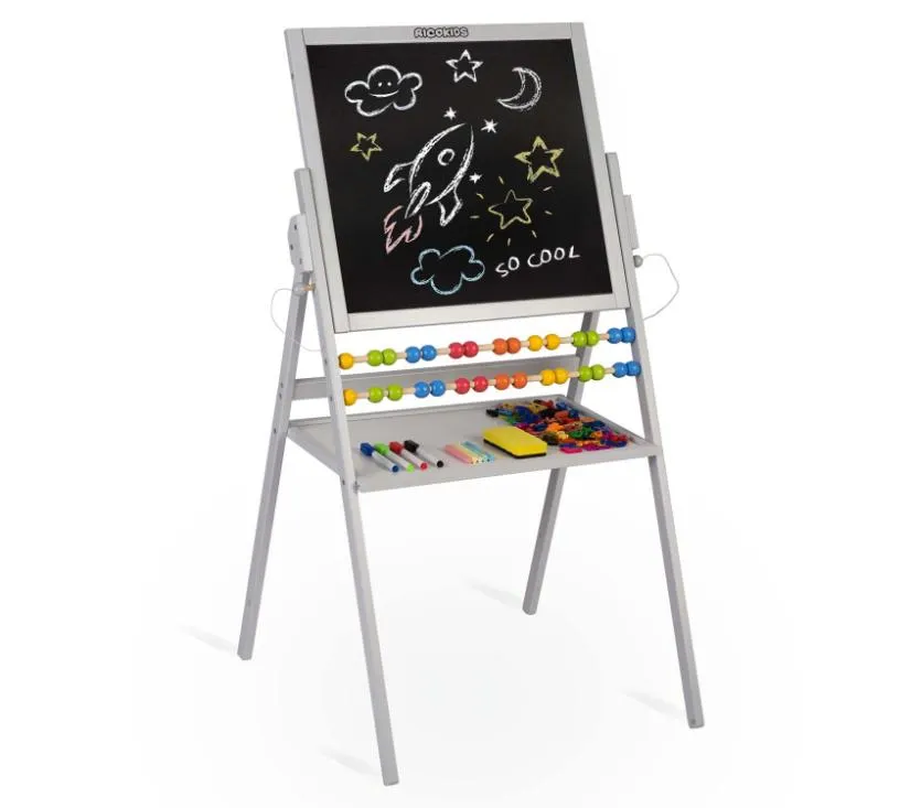 ricokids magnetska okretna ploča za kredu - siva - slika 4
