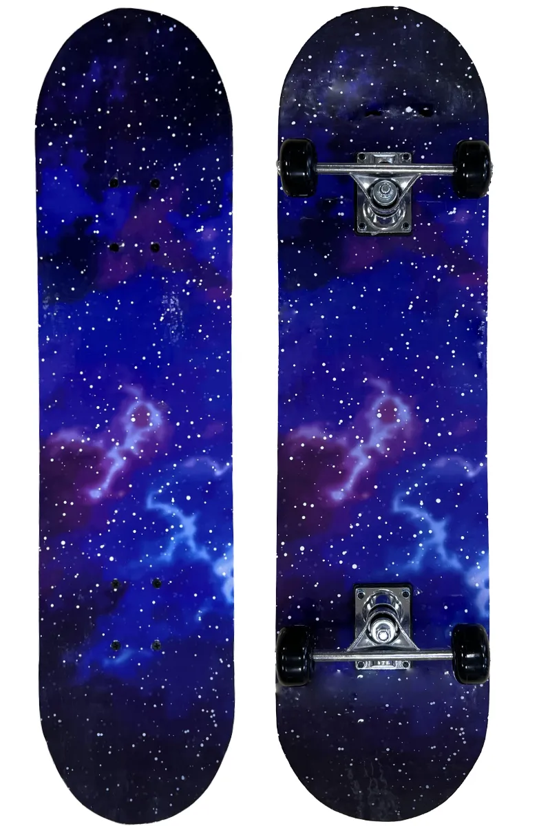 veliki skatebord s dvostranim tiskom galaxy m - slika 3