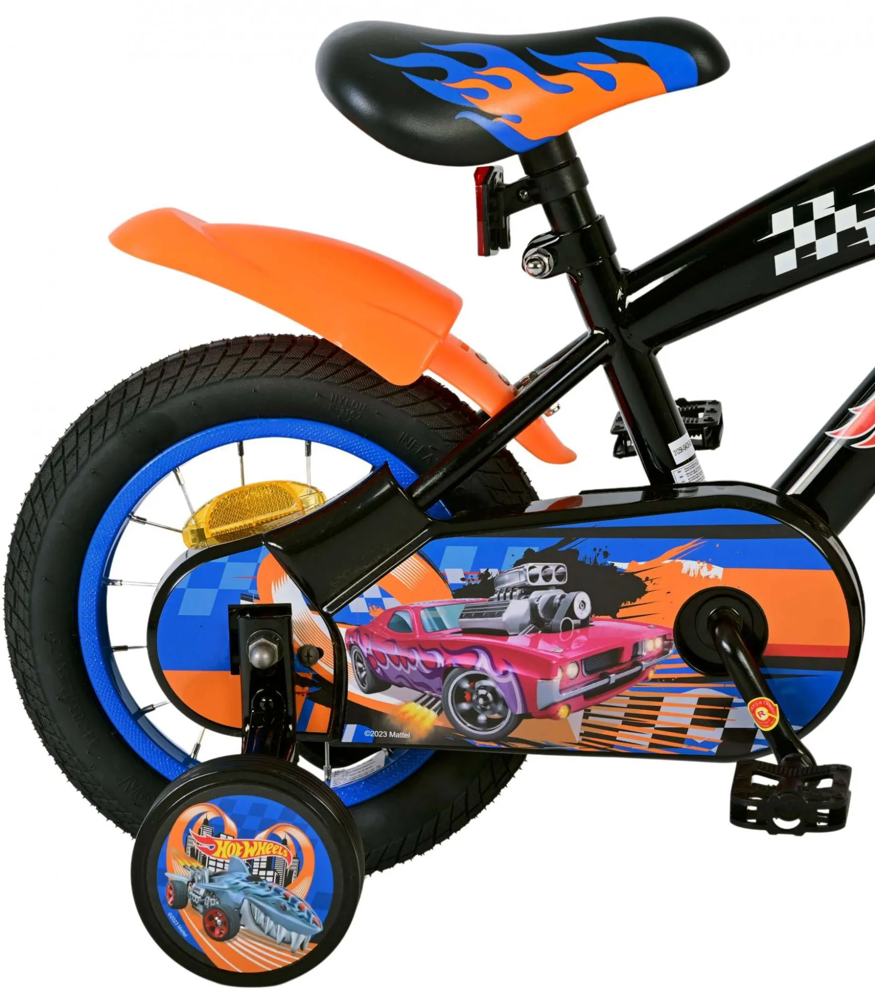 dječji bicikl hot wheels 12" crno-plavo-narančasti - slika 4