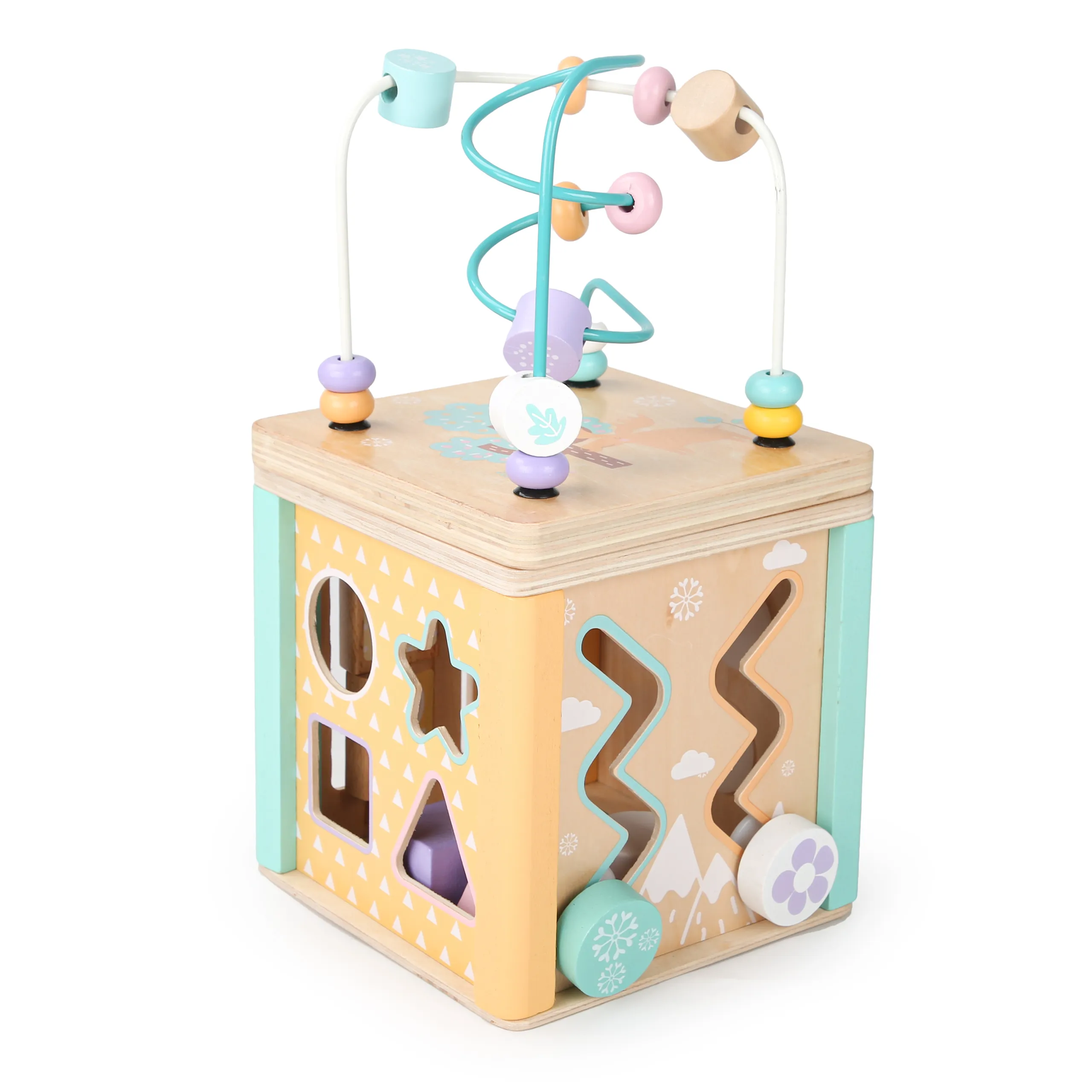 ecotoys multifunkcionalna edukacijska drvena kocka - slika 4