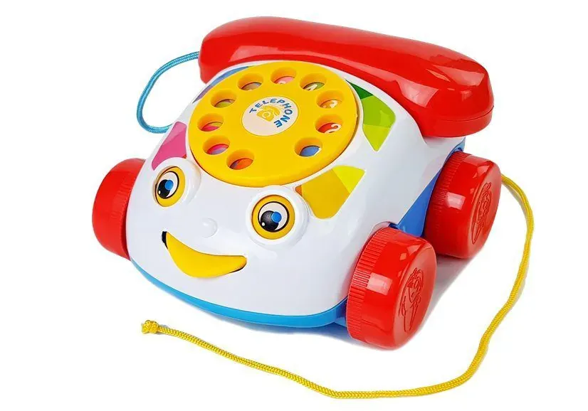 dječji telefon na kotačima bijelo - crveni - slika 3